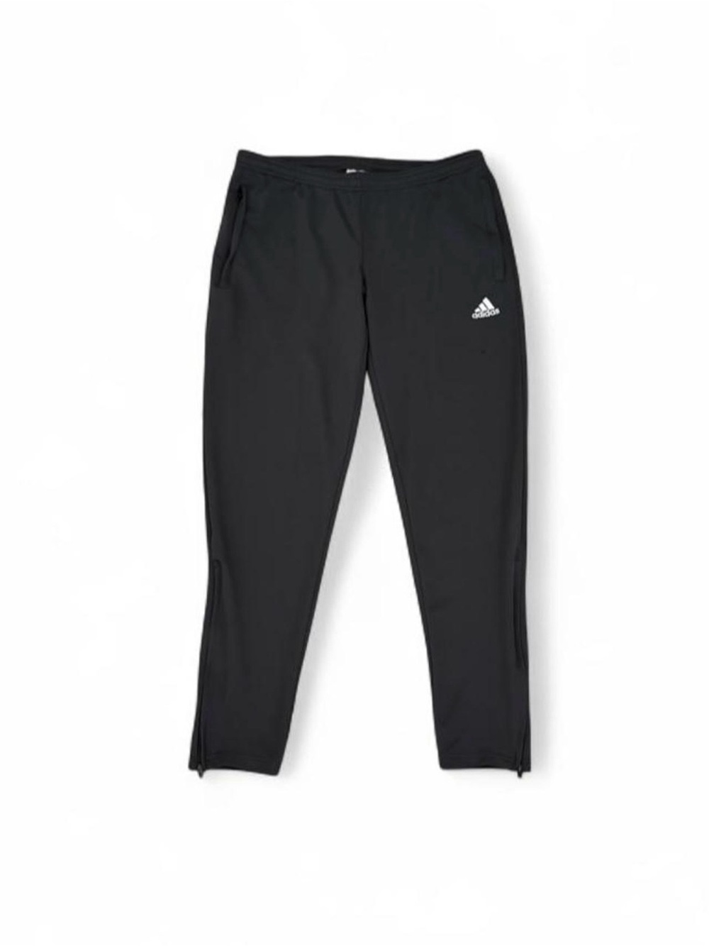 adidas Men's Black Zip Hem Joggers with Logo